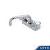 Thumbnail image #1 for Equip 4-Inch Center Wall-Mount Commercial Faucet with 6-Inch Gooseneck Swing Nozzle and Lever Handles