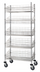 Thumbnail image #1 for Quantum Chrome-Plated Post Basket Cart with 5 Baskets, 48W x 18D x 80H, 1200 lb Capacity