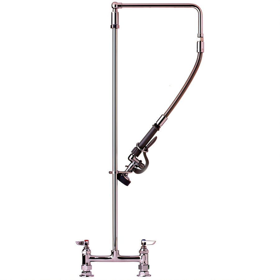 Product image #1 for T&S Brass B-0121 8-Inch Center Deck-Mount Pre-Rinse Unit with 32-Inch Riser and 1.42 GPM Spray Valve