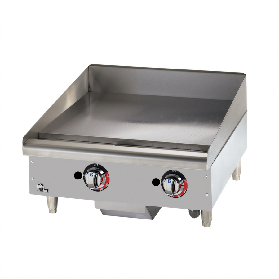 Product image #1 for Star-Max 24-Inch Heavy Duty Gas Countertop Griddle with Embedded Modulating Thermostat and Polished Steel Plate
