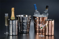 American Metalcraft Copper-Plated Hammered Stainless Steel Single-Bottle Wine Cooler