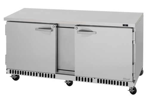 Product image #1 for Turbo Air PRO Series 72-Inch Two-Section Front-Breathing Undercounter Refrigerator with Solid Swing Doors