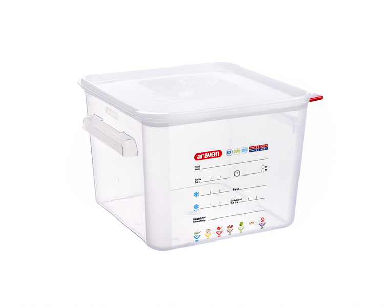Product image #1 for Araven Square Food Storage Container with Airtight Lid, 12.6 Qt, Clear Polypropylene