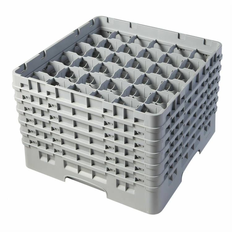 Product image #2 for Cambro Camrack Full-Size 36-Compartment Glass Rack with Soft Gray Extenders