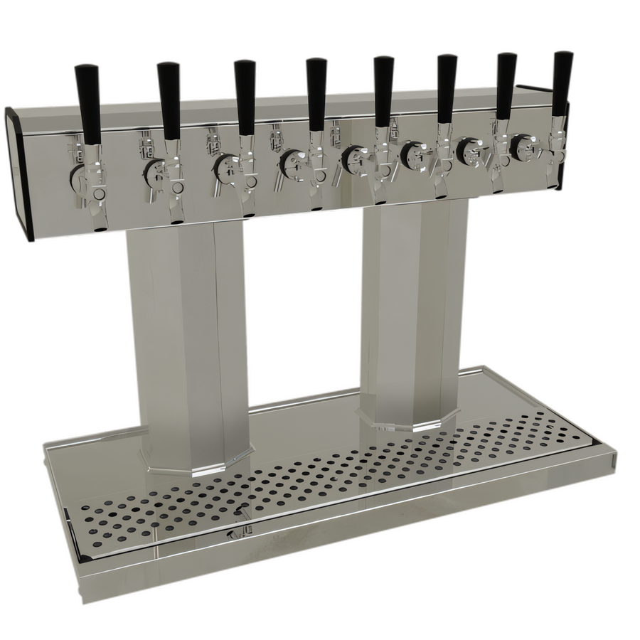 Product image #1 for Glastender Countertop Glycol-Cooled Tee Draft Dispensing Tower with 8 Faucets