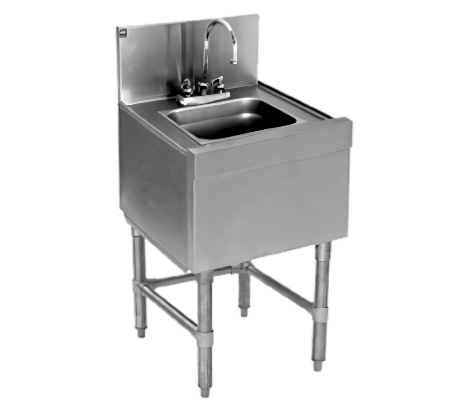 Product image #1 for Eagle Group Spec-Bar 1-Compartment Freestanding Wet Waste Sink with Deck-Mount Gooseneck Faucet, 12 x 19 Inch