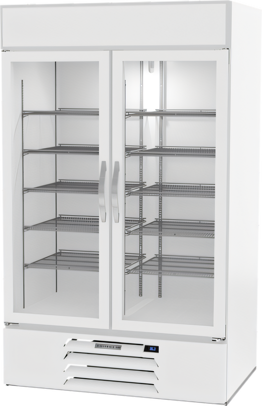 Product image #1 for Beverage-Air MarketMax 47-Inch Two-Section Reach-In Wine Merchandiser, 40.2 Cu. Ft., Self-Contained Bottom-Mount, White Exterior