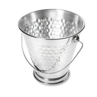 Vollrath Hammered Stainless Steel Mini Bucket with Base, 30 oz, 5-Inch x 5-Inch