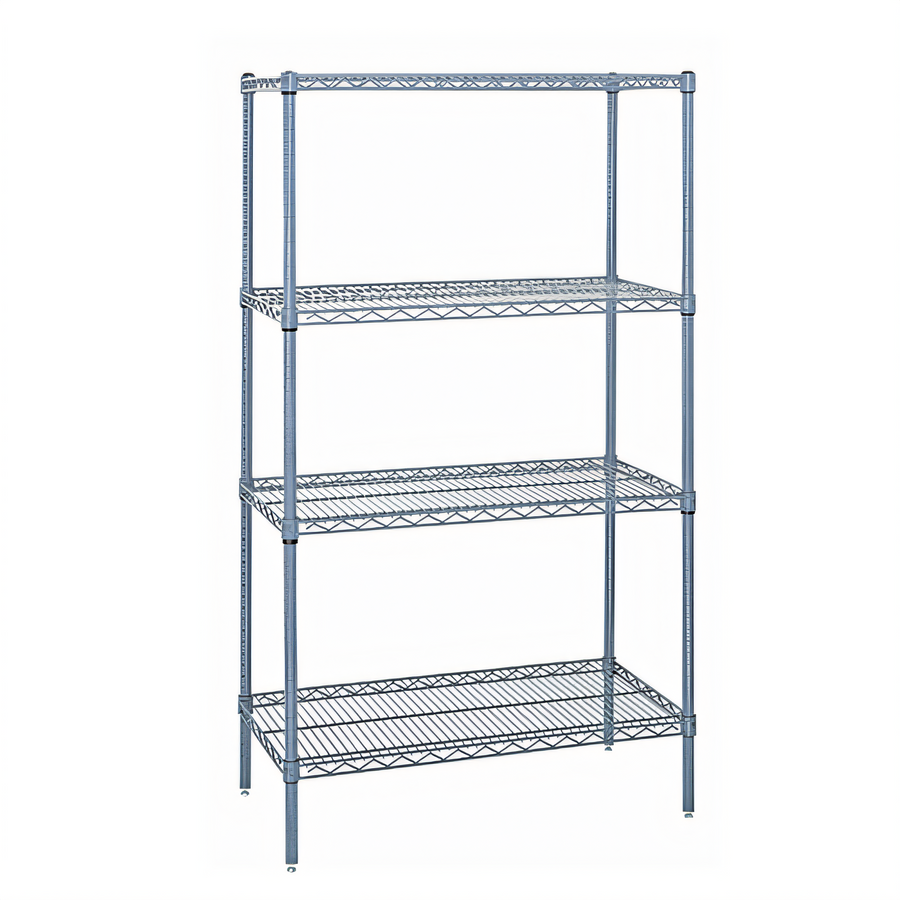 Product image #1 for Quantum Wire Shelving Starter Kit, 36"W x 12"D x 74"H, 4-Shelf, Gray Epoxy Finish