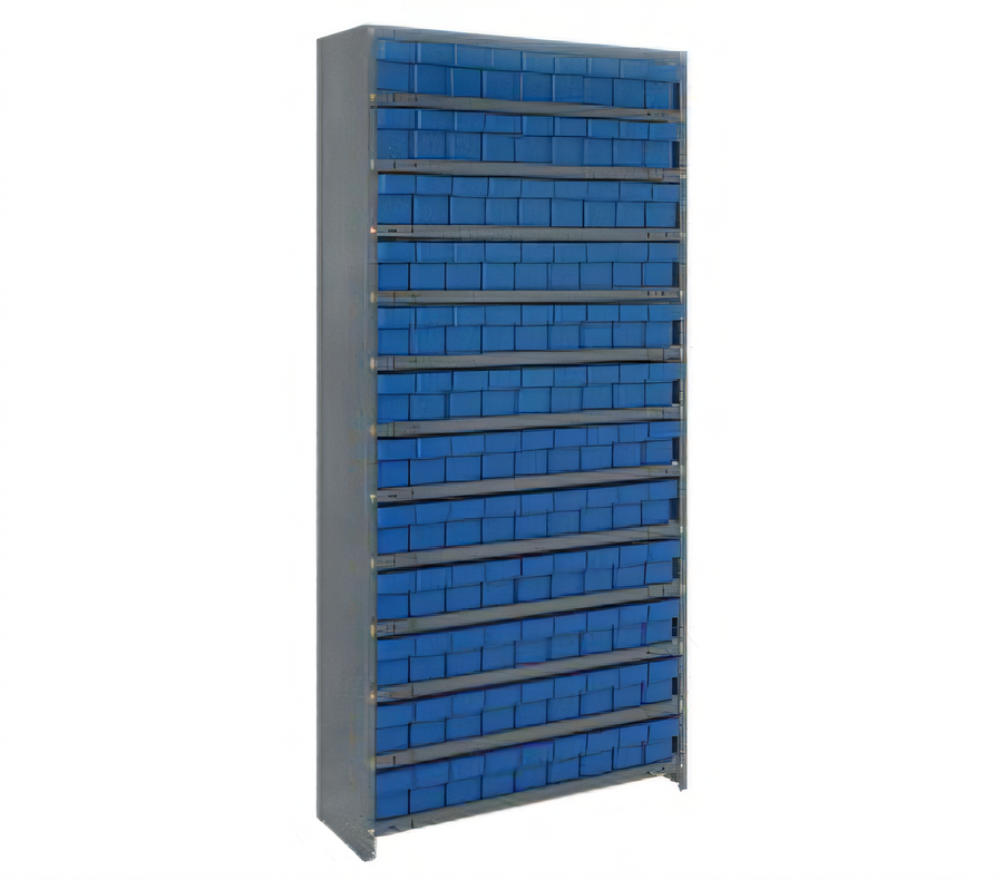 Product image #1 for Quantum Closed Heavy-Duty Wire Bin Shelving Unit, 36 x 18 x 75 Inches