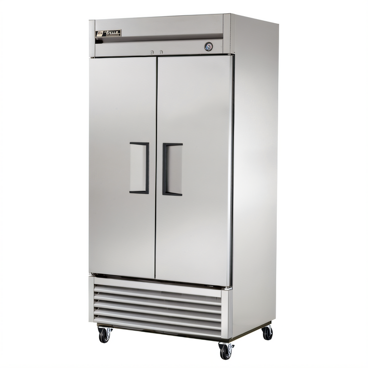 Product image #1 for True T-35-HC Two-Section Reach-In Refrigerator with Solid Swing Doors, Stainless Steel Front, Bottom-Mounted Self-Contained R290