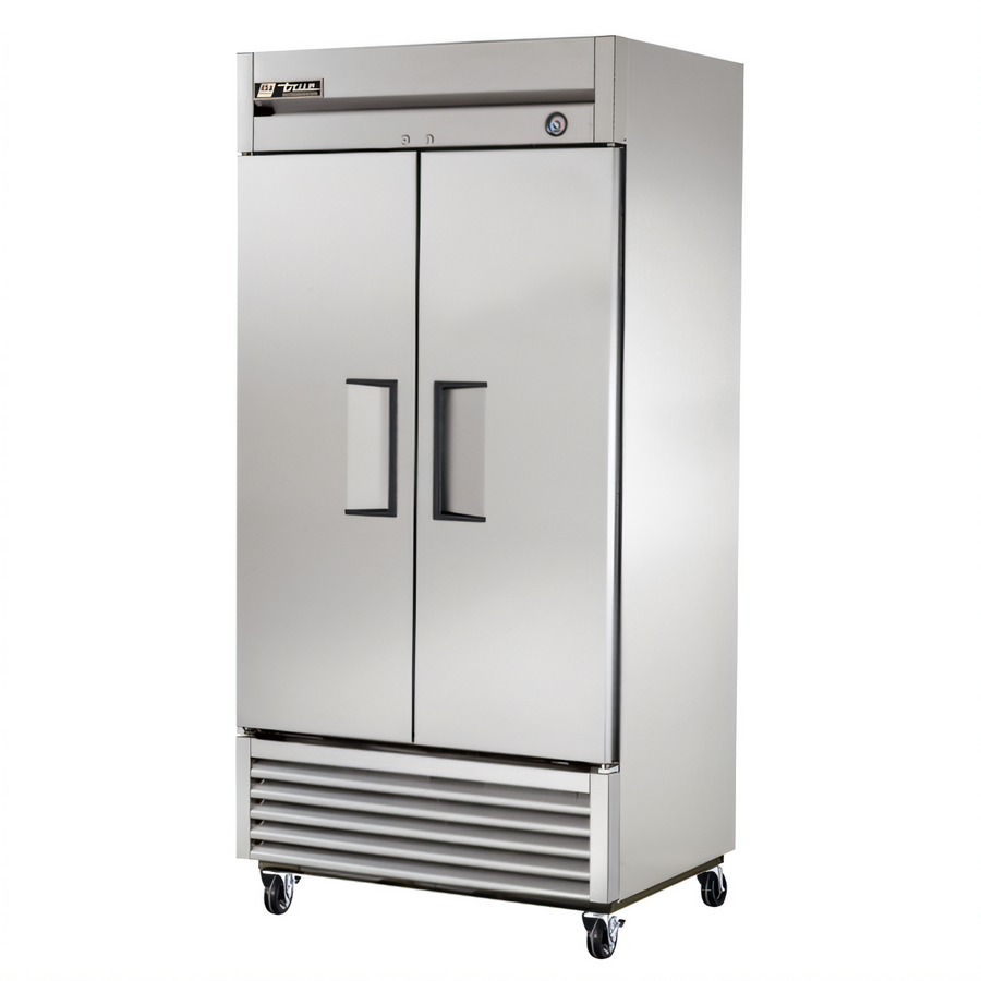 Product image #1 for True T-35-HC Two-Section Reach-In Refrigerator with Solid Swing Doors, Stainless Steel Front, Bottom-Mounted Self-Contained R290