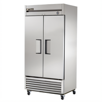 True T-35-HC Two-Section Reach-In Refrigerator with Solid Swing Doors, Stainless Steel Front, Bottom-Mounted Self-Contained R290