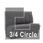 Thumbnail image #1 for ATSMFG ATS AT&S-ATQ-LX36-6CH GR8 Alex Vinyl Three Quarter Circle Booth, single, 48" x 90" x 90" x 48"long x 36" high, 6-channel back, removable