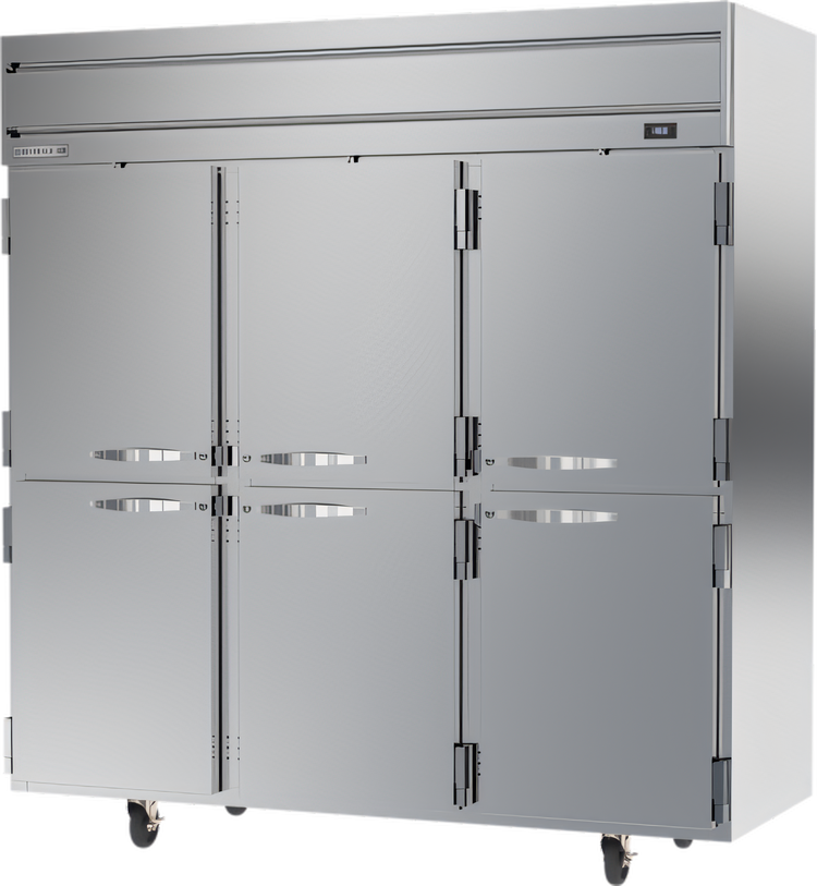 Product image #1 for Beverage-Air Horizon Series Three-Section Reach-In Freezer with Half Solid Doors, 69.1 Cu. Ft., Top-Mounted Self-Contained Refrigeration