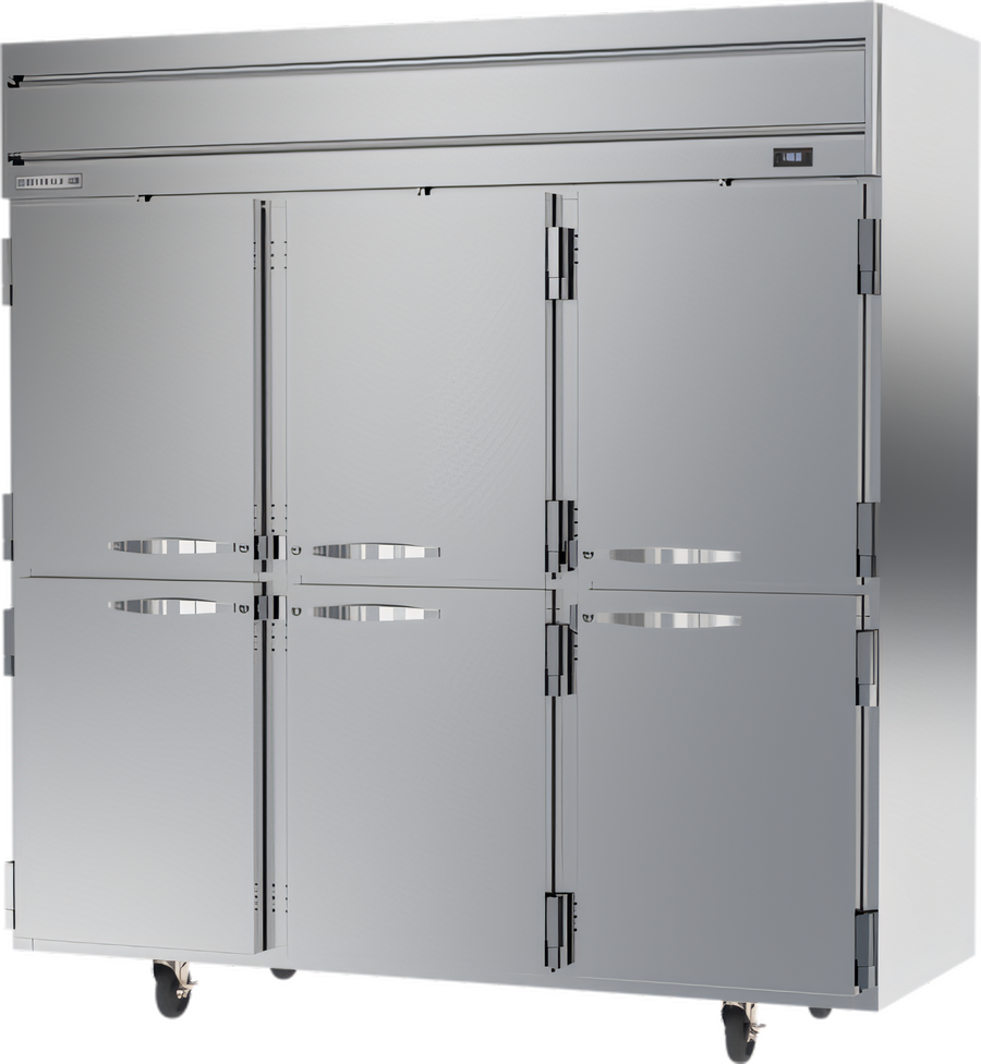 Product image #1 for Beverage-Air Horizon Series Three-Section Reach-In Freezer with Half Solid Doors, 69.1 Cu. Ft., Top-Mounted Self-Contained Refrigeration