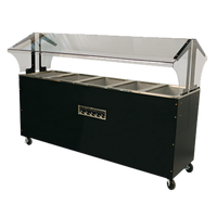 Advance Tabco Triumph Supreme Portable Electric 5-Well Hot Food Buffet Table with Double-Sided Sneeze Guard