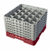 Thumbnail image #1 for Cambro Camrack® Full Size 20-Compartment Glass Rack, Cranberry, with Soft Gray Extenders