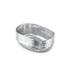 Thumbnail image #1 for American Metalcraft ABHS46 Silver Hammered Aluminum Oval Entrée Basket, 25 oz. Case of 32