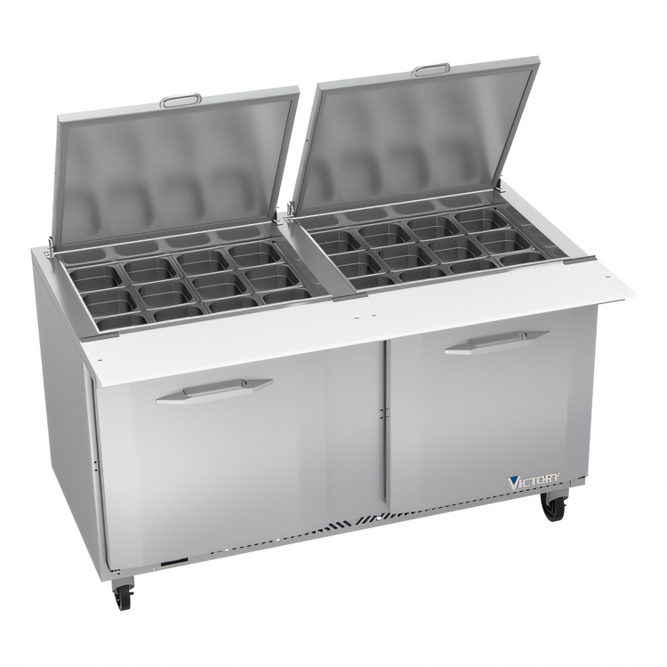Product image #1 for Victory UltraSpec V-Core 60-Inch Two-Section Self-Contained Big Top Sandwich Prep Table with 24-Pan Opening