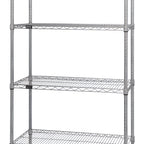 Thumbnail image #1 for Quantum WR54-3048C Chrome Wire Shelving Starter Unit, 48"W x 30"D x 54"H, 4 Shelves, Stationary, 600-800 lb. Capacity