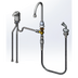 Thumbnail image #1 for T&S Brass Side Mount Single Lever Mixing Faucet with Remote On/Off Control, 6-Inch Swivel Gooseneck and Spray Valve