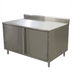Thumbnail image #1 for BK Resources Stainless Steel Cabinet Base Work Table with Hinged Doors and 5-Inch Backsplash, 60 x 36 x 39.75 Inches