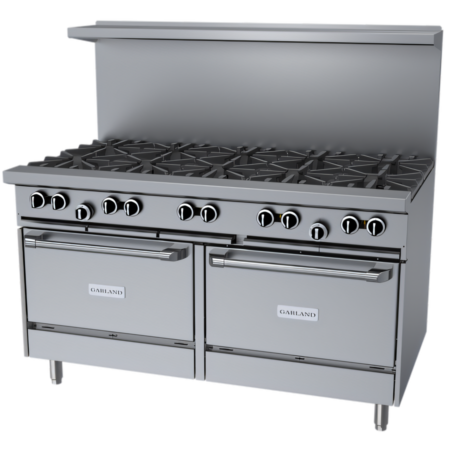 Product image #1 for Signature G Starfire Pro Series 60-Inch Gas Restaurant Range with 10 Open Burners and 2 Standard Ovens