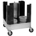 Thumbnail image #1 for Cres Cor 50113180 Poker Chip Style 4-Section Aluminum Dish Dolly for 11-1/2 to 13-Inch Dishes