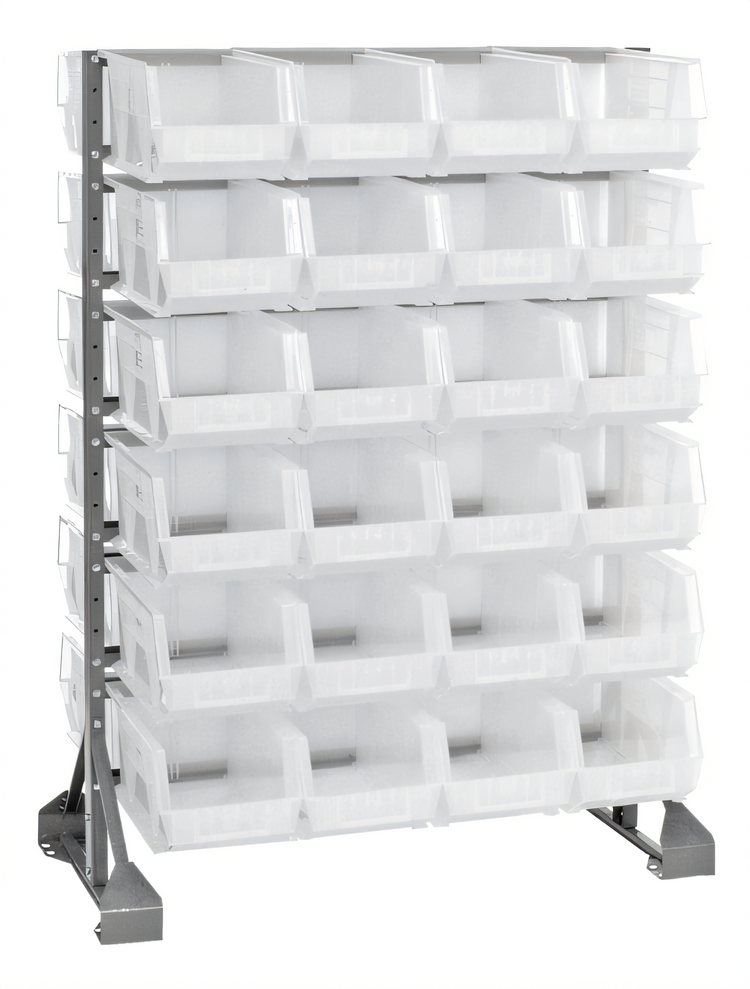 Product image #1 for Quantum Double-Sided Rail Rack Kit with 12 Rails and 48 Clear Bins