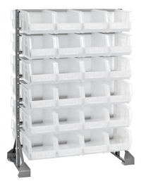 Quantum Double-Sided Rail Rack Kit with 12 Rails and 48 Clear Bins