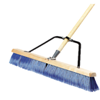 Thumbnail image #1 for CFS Brands 367382TC14 24-Inch Hardwood Block Push Broom with Handle, Fine Plastic Bristles, Blue Case of 4