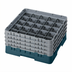 Thumbnail image #2 for Cambro Camrack Full Size 25-Compartment Glass Rack with 4 Soft Gray Extenders, Teal