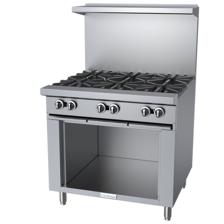 Product image #1 for Garland US Range U Series 36-Inch Gas Restaurant Range with 6 Open Burners and Storage Base