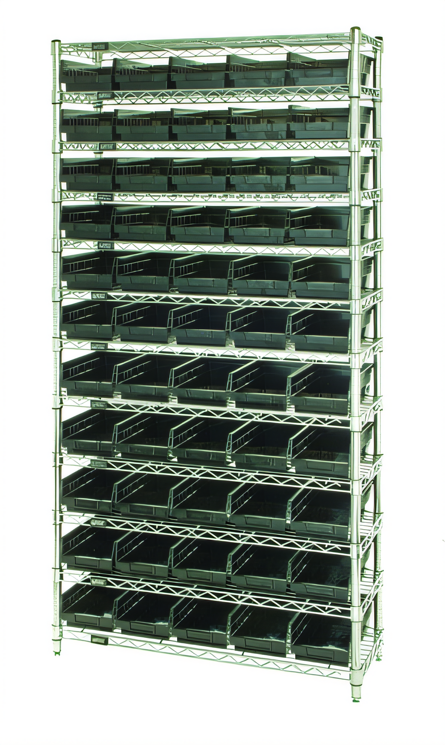 Product image #1 for Quantum Conductive Bin Wire Shelving System with 12 Shelves and 55 Bins