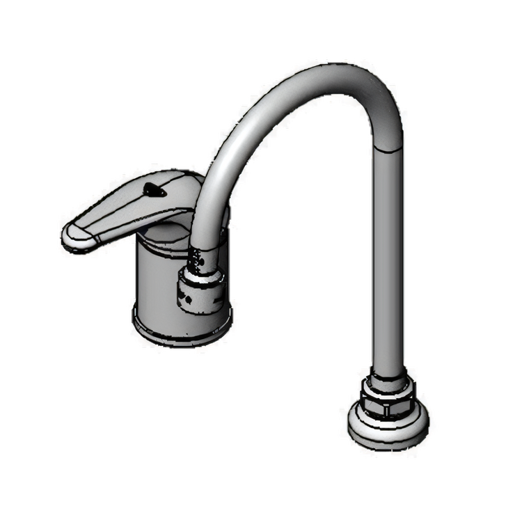 Product image #1 for T&S Brass Side Mount Manual Faucet with Swivel Gooseneck, 0.5 GPM Laminar Outlet, and Cerama Cartridge