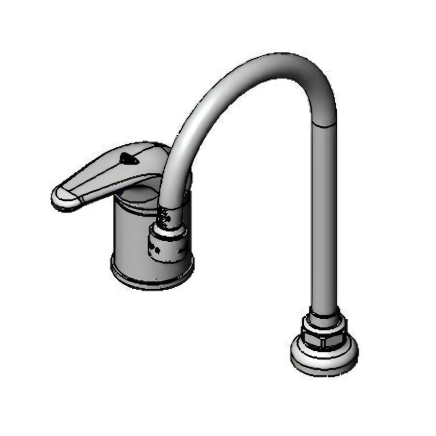 Product image #1 for T&S Brass Side Mount Manual Faucet with Swivel Gooseneck, 0.5 GPM Laminar Outlet, and Cerama Cartridge