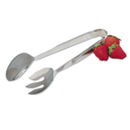 Thumbnail image #1 for Vollrath 46938 12-Inch Hollow-Handle Stainless Steel Buffet Tongs with Solid and Notched Bowls Case of 6