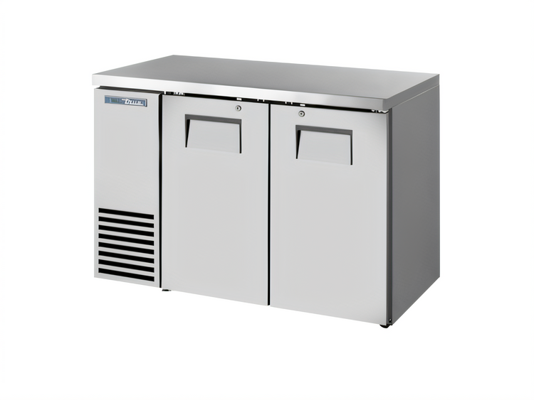 Product image #1 for True 48-1/8-Inch Two-Section Back Bar Cooler with Solid Hinged Locking Doors and Stainless Steel Top