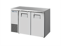 True 48-1/8-Inch Two-Section Back Bar Cooler with Solid Hinged Locking Doors and Stainless Steel Top