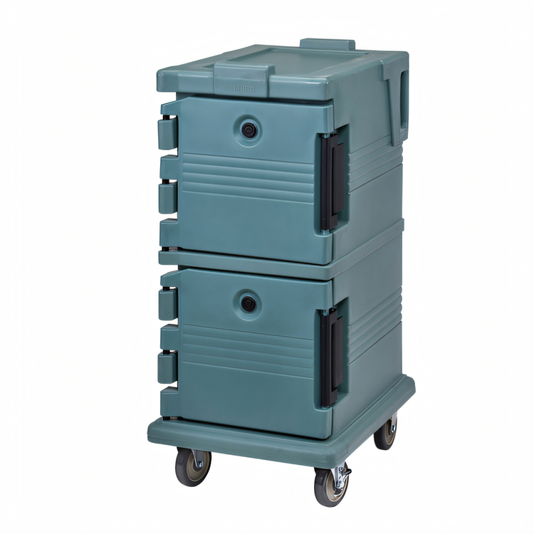 Product image #1 for Cambro Ultra Camcart® Double-Compartment Front-Loading Insulated Food Pan Carrier, 45 Qt., Slate Blue