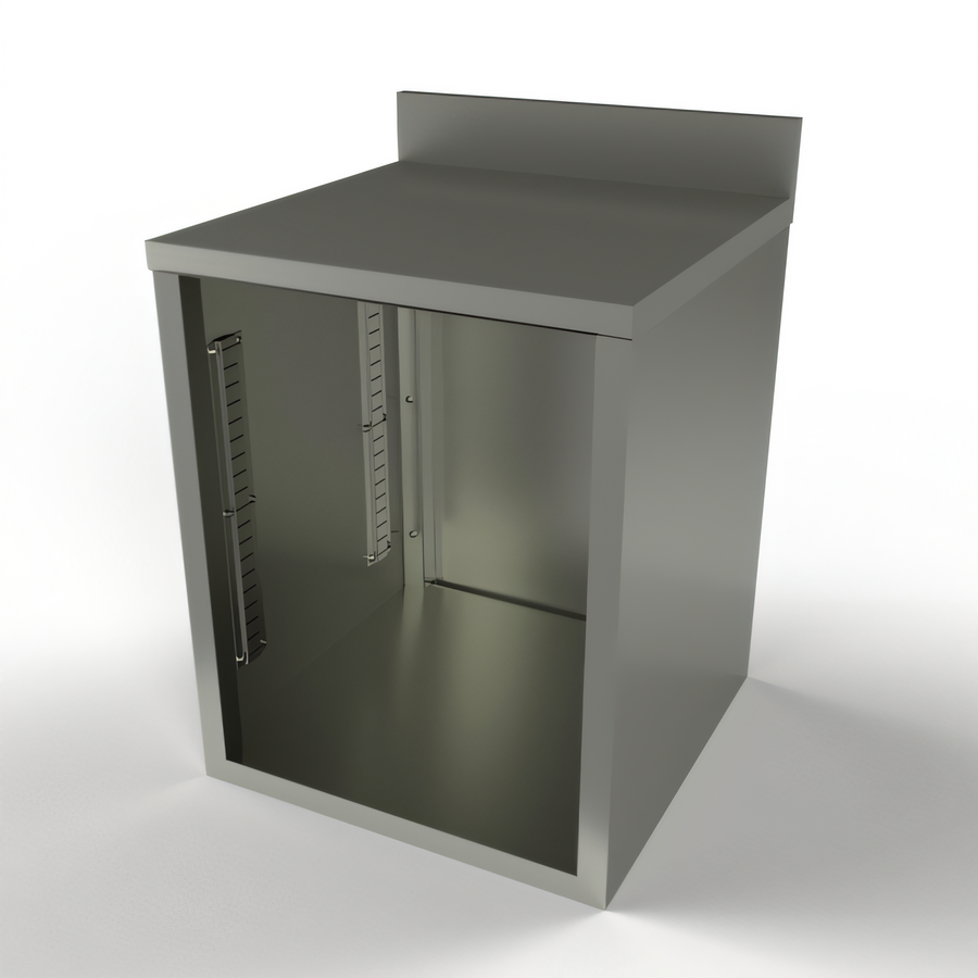 Product image #1 for BK Resources Stainless Steel Freestanding Underbar Cabinet, 24 x 24 Inch Open Front Base