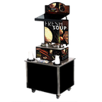 Thumbnail image #1 for Vollrath 4-Series Signature Server® 3702802 Freestanding Soup Kiosk Merchandiser, Black Laminate, Stainless Steel Countertops, Lighted Canopy
