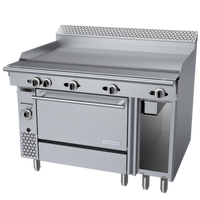 Garland Cuisine Series Heavy Duty 48-Inch Natural Gas Griddle Top Range with Thermostatic Controls, Standard Oven and Cabinet Base