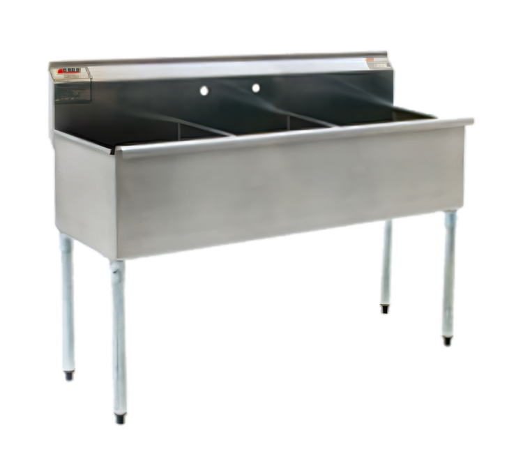 Product image #1 for Eagle Group Three-Compartment Utility Sink, 37-3/8" W x 25" D, 16-Gauge 304 Stainless Steel