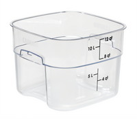 Cambro CamSquare FreshPro 12 Qt Clear Square Polycarbonate Food Storage Container with Handles