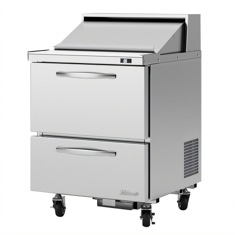 Product image #1 for Turbo Air PRO Series 27-1/2-Inch 1-Section 2-Drawer Sandwich/Salad Prep Table with 8-Pan Capacity