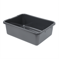 Quantum 1-Compartment Ribbed Bottom Polypropylene Bus Tub, 15 x 21 x 7 Inch, Black