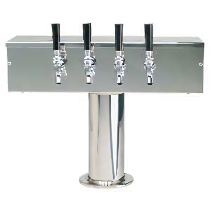 Product image #1 for Micro Matic T Style 4-Faucet Countertop Glycol-Cooled Draft Beer Tower, 20 Inch Wide
