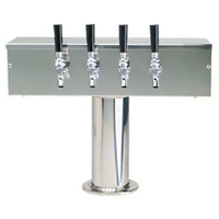 Micro Matic T Style 4-Faucet Countertop Glycol-Cooled Draft Beer Tower, 20 Inch Wide